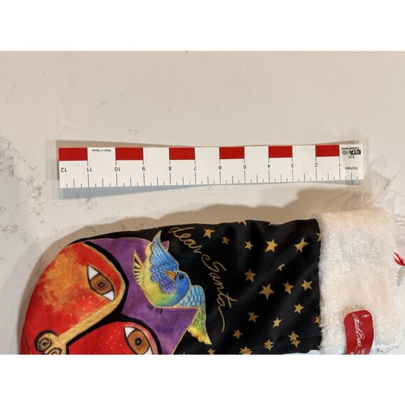 Laurel Burch Dear Santa Christmas Holiday Stocking Abstract Faces Of Cats NWT - Picture 6 of 6